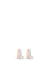 Absolute Two-Tone Semi-Hoop Earrings, Silver & Rose Gold