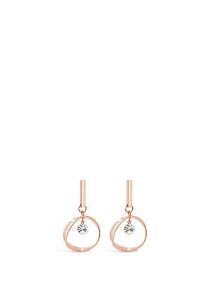Absolute Rose Gold Circular Crystal Drop Earrings