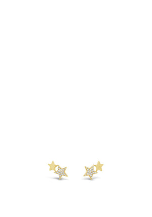 Absolute Double Star Earrings, Gold