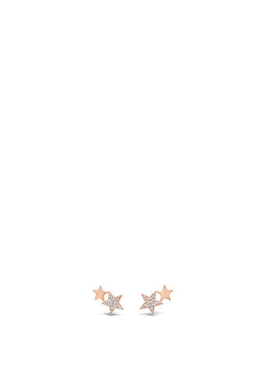 Absolute Double Star Earrings, Rose Gold