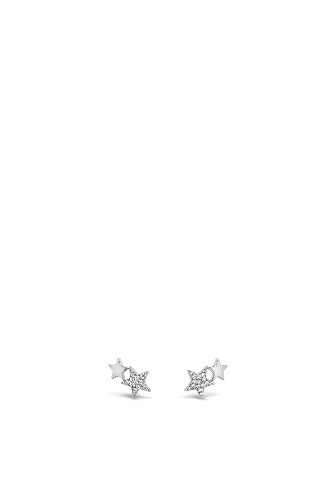 Absolute Double Star Earrings, Silver