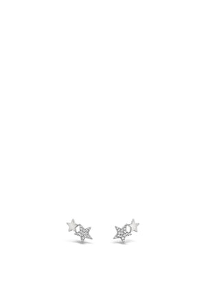Absolute Double Star Earrings, Silver