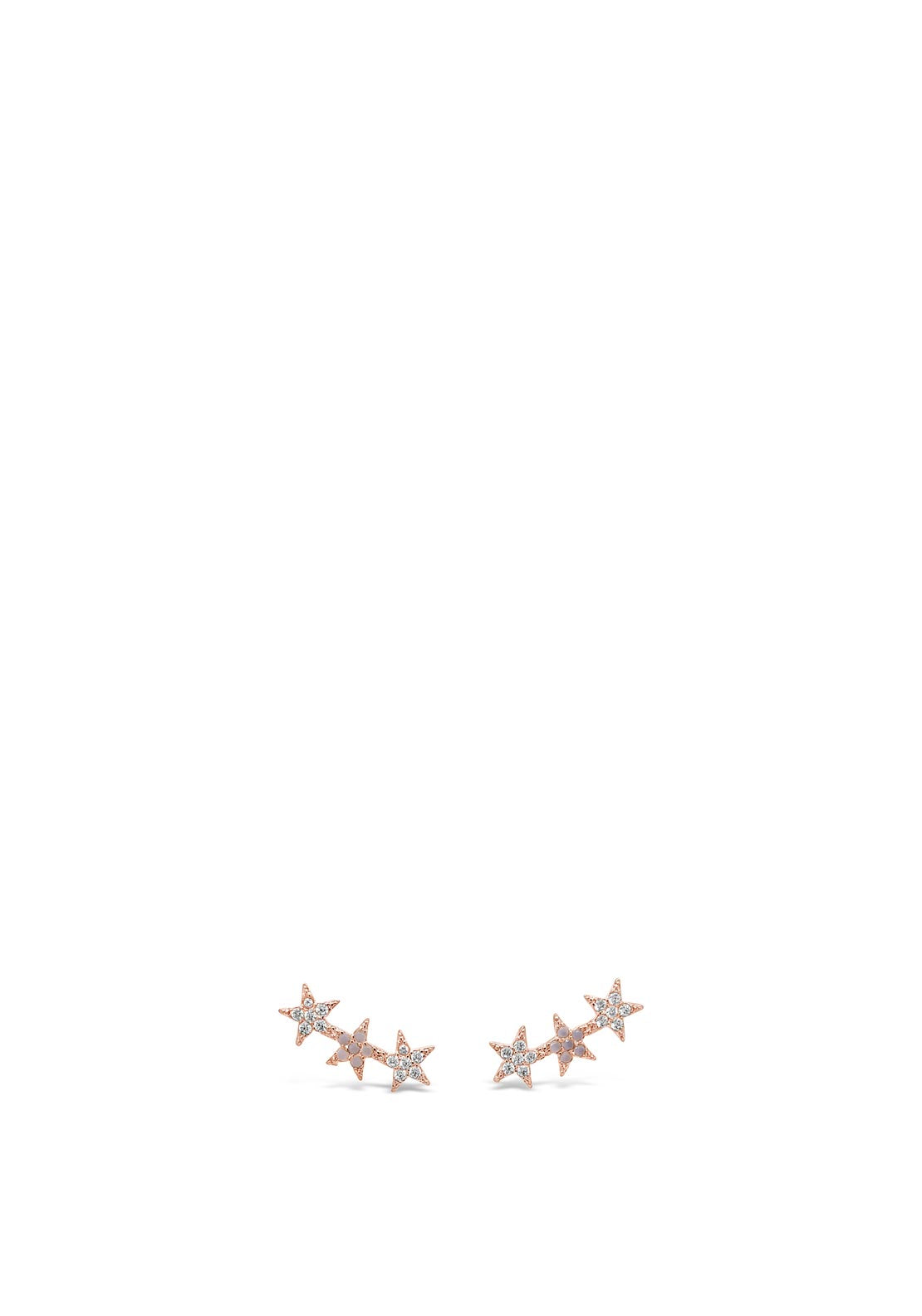 Absolute Three Diamante Star Stud Earring, Rose Gold