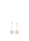Absolute Diamante Star Disc Long Drop Earring, Rose Gold