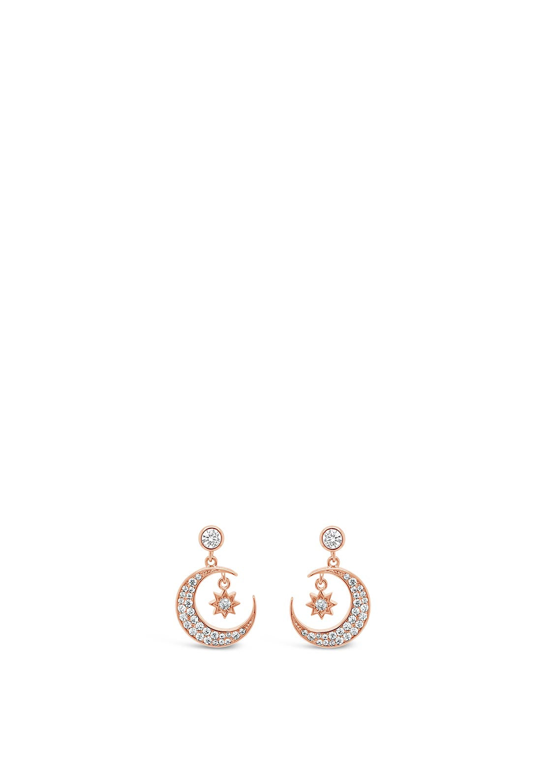 Absolute Moon & Star Stud Earring, Rose Gold