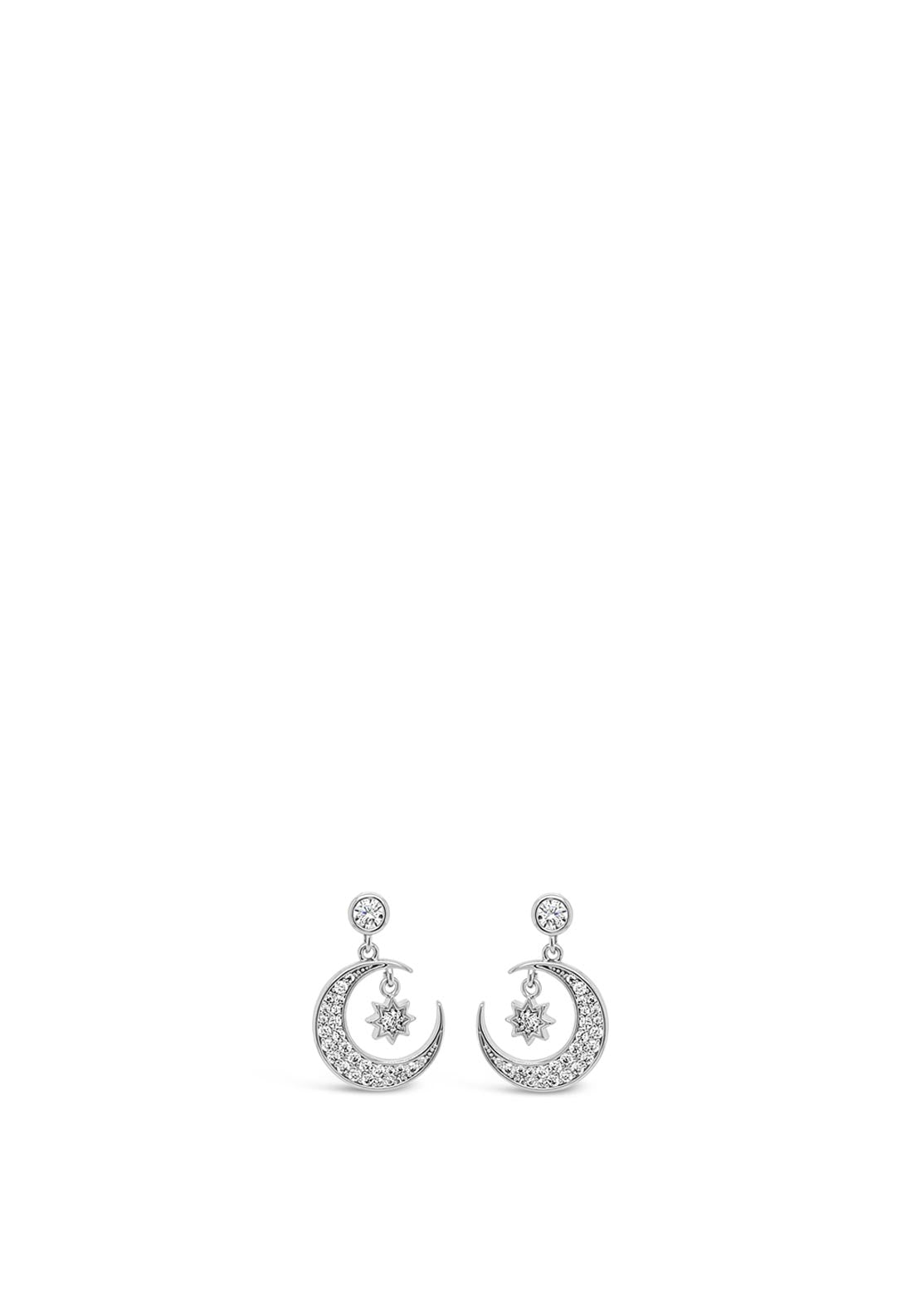 Absolute Moon & Star Stud Earring, Silver
