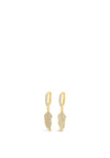 Absolute Diamante Feather Drop Earring, Gold