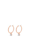 Absolute Drop Diamond Hoop Earrings, Rose Gold