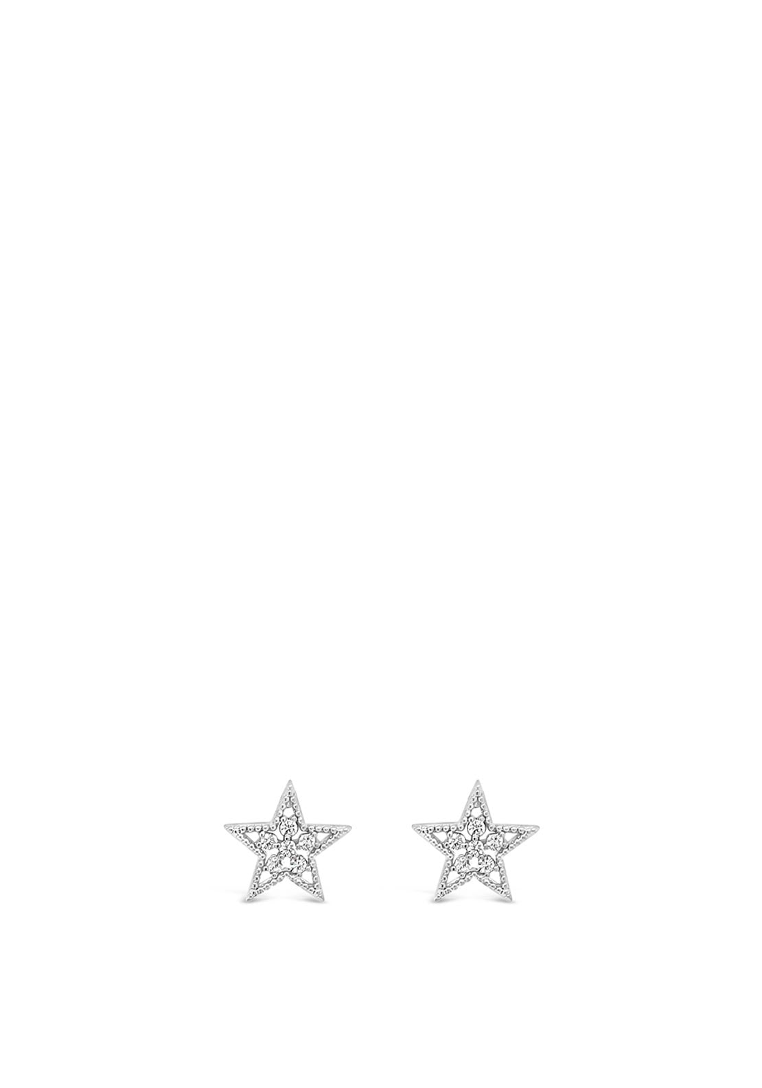 Absolute Crystal Star Stud Earrings, Silver