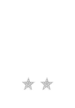 Absolute Crystal Star Stud Earrings, Silver