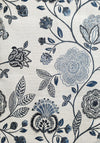 EA Design Jacobean 90 x 90 Eyelet Curtains, Navy