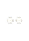Nour London Pearl Detailed Stud Earrings, Silver
