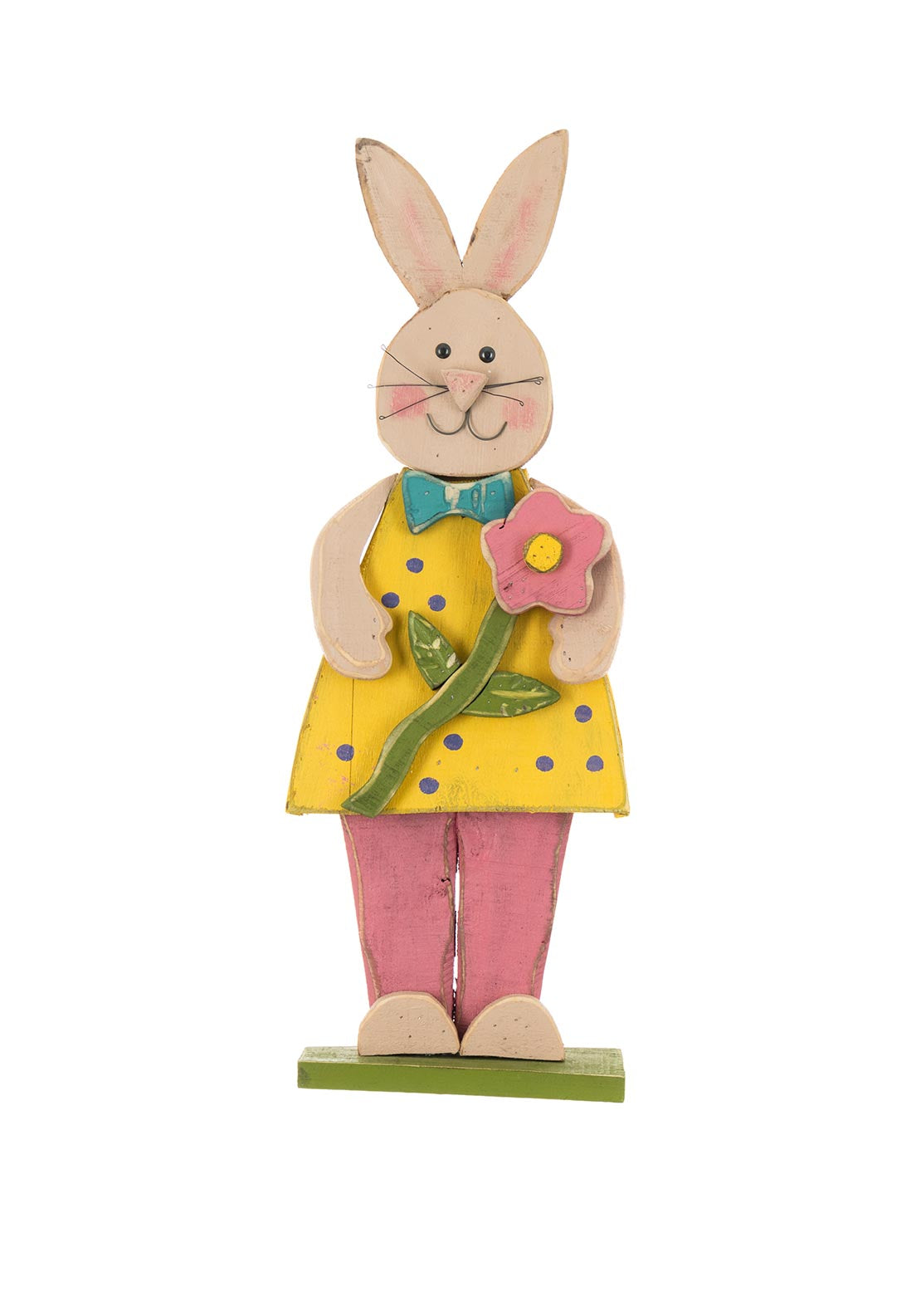 Enchante Chunky Wood Easter Bunny Ornament