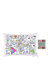 Eat Sleep Doodle World Map Pillowcase