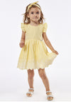 Ebita Baby Broidery Cap Sleeve Dress and Headband, Yellow