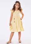 Ebita Girl Embroidery Dress with Belt, Yellow