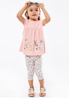 Ebita Baby Girl Kitten Dress Legging and Headband Set, Pink