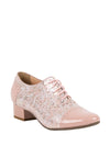 Bioeco by Arka Block Heel Brogue Shoes, Pink