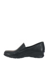 Ecco Womens Leather Low Wedge Shoe, Black