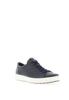 Ecco Soft Leather Trainers, Navy
