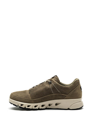 Ecco Mens Gore-Tex Leather Trainer, Khaki