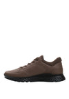 Ecco Mens Exostride Leather Trainer, Dark Clay