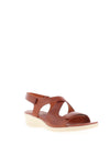 Ecco Leather Criss Cross Sandals, Cognac