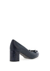 Bioeco by Arka Leather Block Heel Shoes, Navy