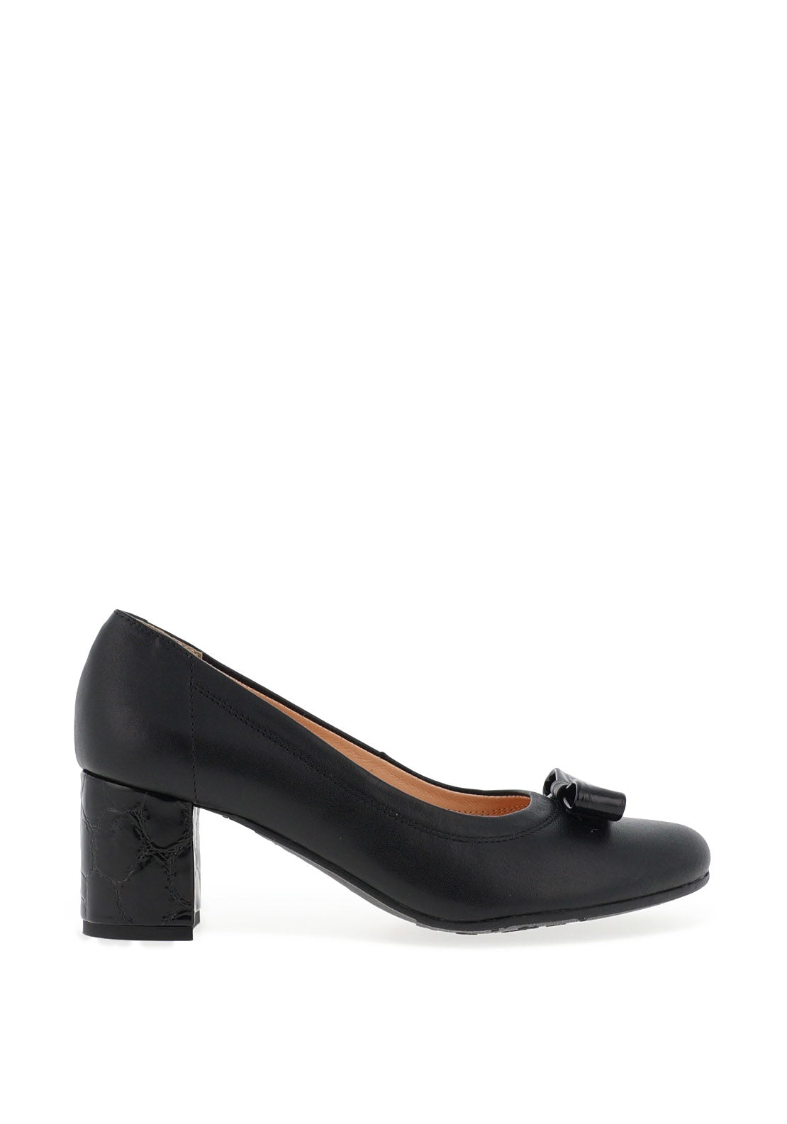 Bioeco by Arka Leather Block Heel Shoes, Black