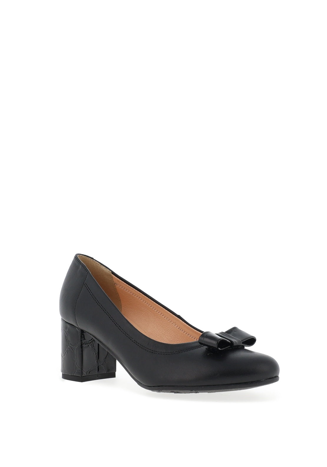 Bioeco by Arka Leather Block Heel Shoes, Black
