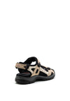 Ecco Womens Off Road Nubuck Hiking Sandal, Beige & Black