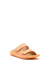 Ecco Womens Cozmo Nubuck Leather Velcro Sandals, Coral