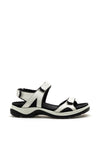 Ecco Womens Leather Velcro Strap Sandals, White