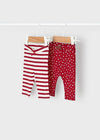 Mayoral Baby Girl Two Pack Legging Set, Red