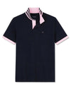 Eden Park Pima Cotton Polo Shirt with Contrasting Accents, Marine