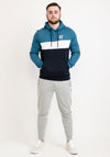 11 Degrees Block Colour Pullover Hoodie, Midnight Blue & White