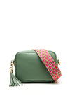 Elie Beaumont Pebbled Leather Crossbody Bag, Green