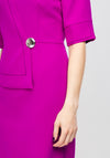 Ella Boo Wrap Panel Pencil Dress, Fuschia Purple