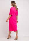 Ella Boo Belt Trim A-Line Midi Dress, Hot Pink