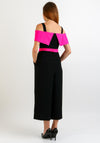 Ella Boo Bardot Culotte Jumpsuit, Black & Pink