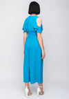 Ella Boo Cold Shoulder Culotte Jumpsuit, Aqua Blue