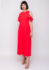 Ella Boo Cold Shoulder Culotte Jumpsuit, Red