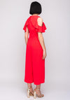 Ella Boo Cold Shoulder Culotte Jumpsuit, Red