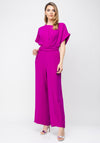Ella Boo Drape Bodice Wide Leg Jumpsuit, Fuschia Purple