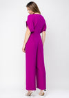 Ella Boo Drape Bodice Wide Leg Jumpsuit, Fuschia Purple