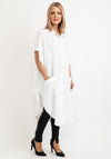 I.nco Oversized Sleeveless Shirt Dress, White