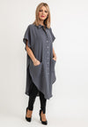 Inco Oversized Sleeveless Shirt Dress, Slate Grey