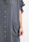 Inco Oversized Sleeveless Shirt Dress, Slate Grey
