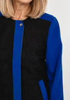 Inco Circle Quilted Short Jacket, Royal Blue & Black