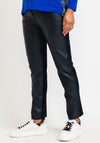 I.nco Faux Leather Front Casual Trousers, Navy